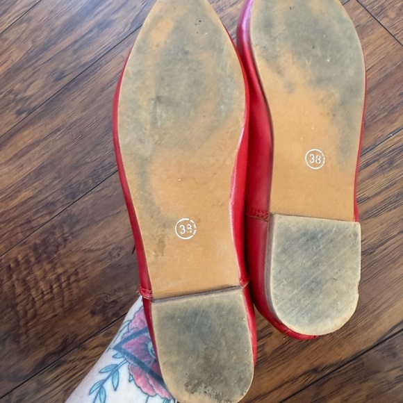 Vintage Leather Red Oxford Shoes | Size 38 (7.5) - Picture 7 of 9